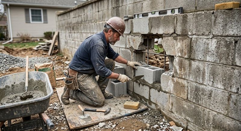 Block Wall Repair in Hutto, TX