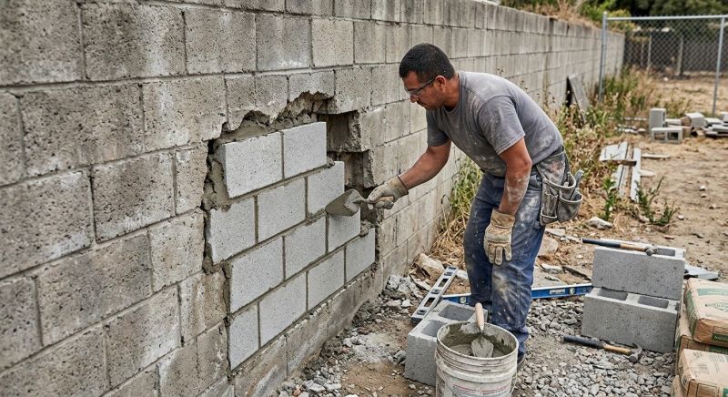 Block Wall Repair in Salado, TX