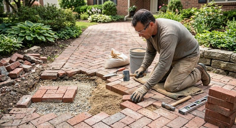 Brick Driveway Repair in Georgetown, TX