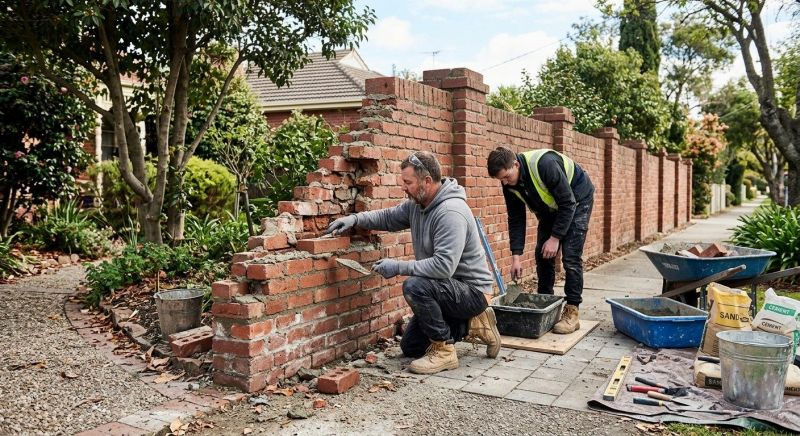 Brick Fence Repair in Georgetown, TX