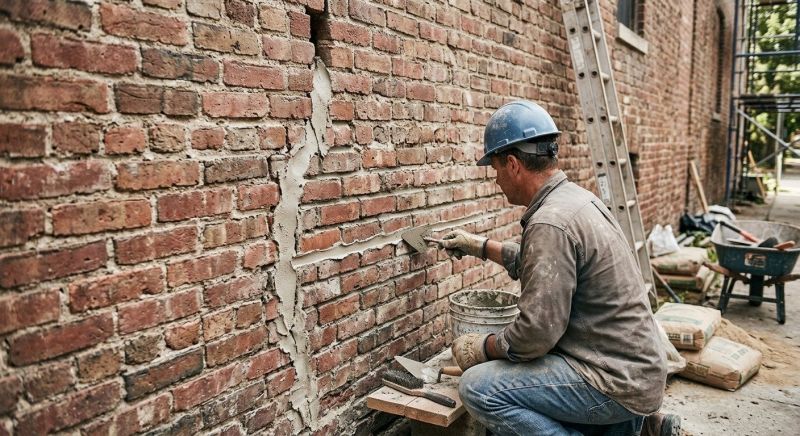 Brick Fence Repair in Georgetown, TX