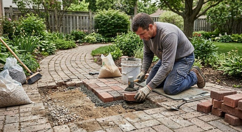 Brick Pathway Repair in Georgetown, TX