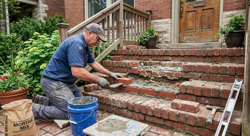 Brick Stoop Repair in Georgetown, TX
