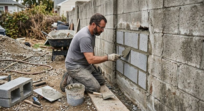 Cinder Block Wall Repair in Granger, TX