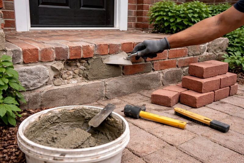 Entryway Brick Repair in Georgetown, TX