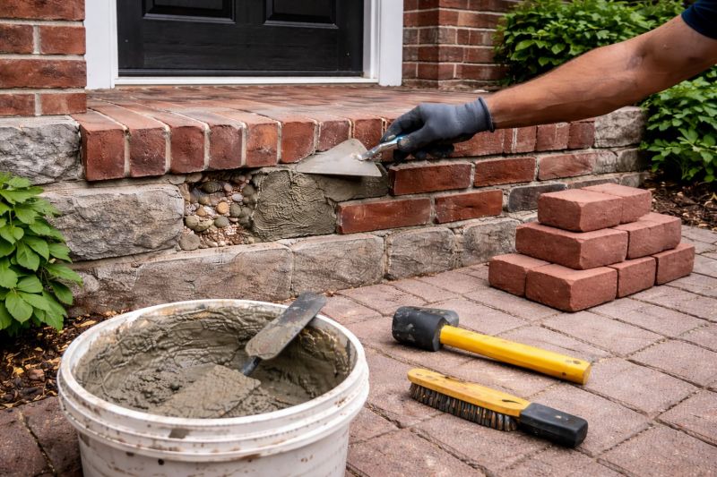 Entryway Brick Repair in Georgetown, TX