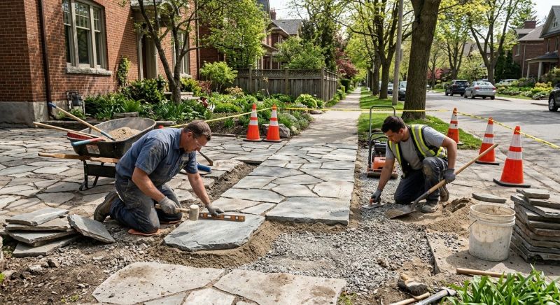 Stone Walkway Repair in Georgetown, TX