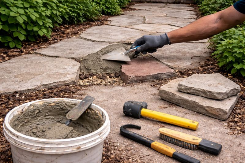 Stone Walkway Repair in Georgetown, TX